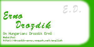 erno drozdik business card